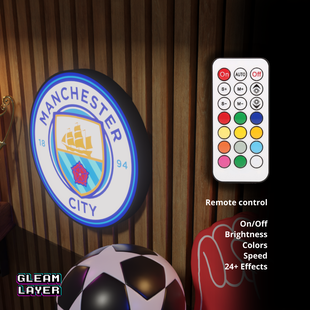 Manchester City Neon Style LED Wall Light for Soccer Fans