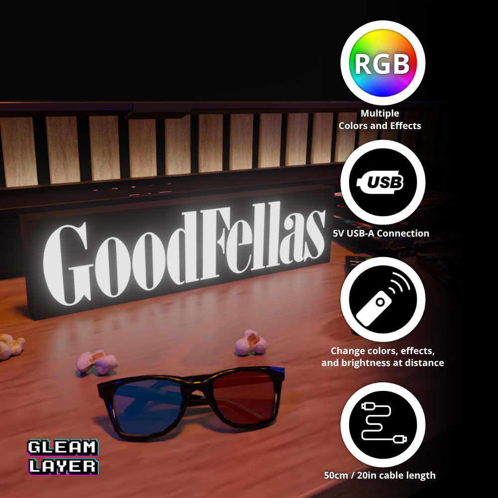 Goodfellas 90s Crime Era RGB Atmosphere Display for Entertainment Rooms