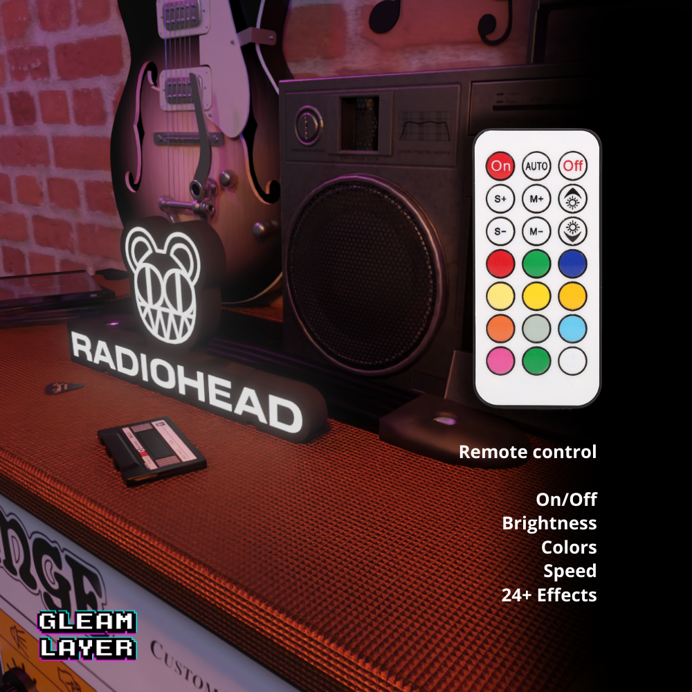 Minimalist Indie Rock RGB Lightbox for Music Lover Room Setup
