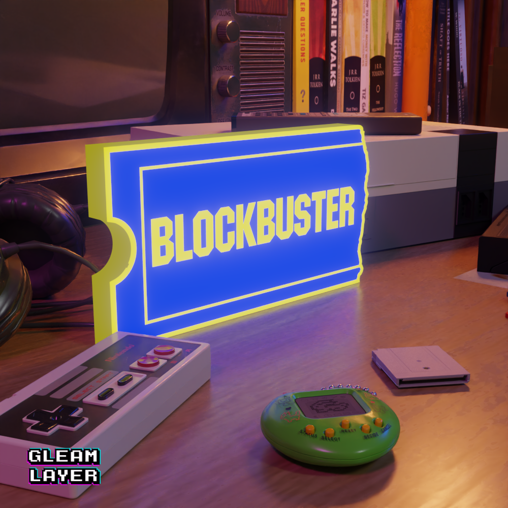 Blockbuster Video Store LED Lightbox for Collector & Nostalgia Spaces