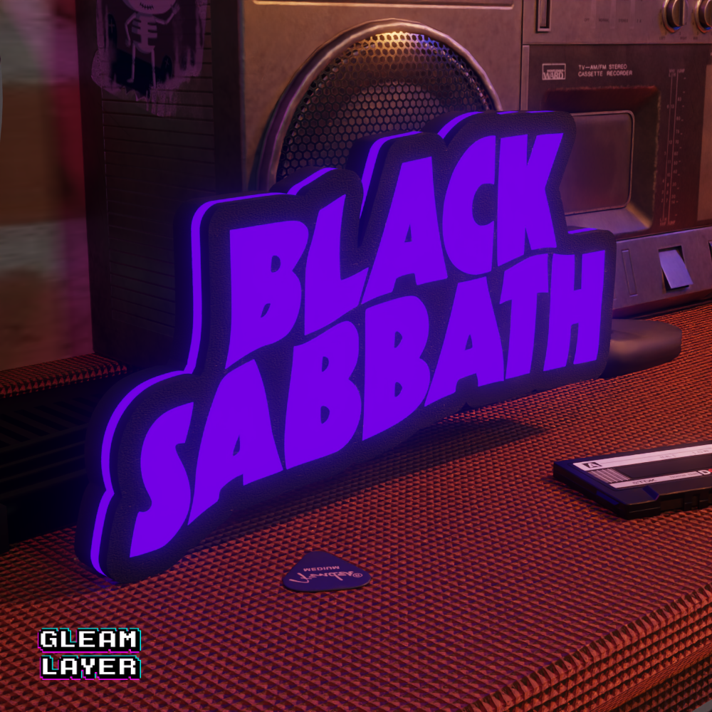 Black Sabbath Doom Metal LED Lightbox for Collector & Studio Spaces