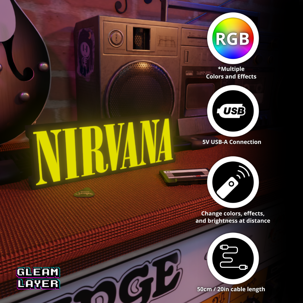 90s Alternative Rock Ambient LED Display for Chill Spaces