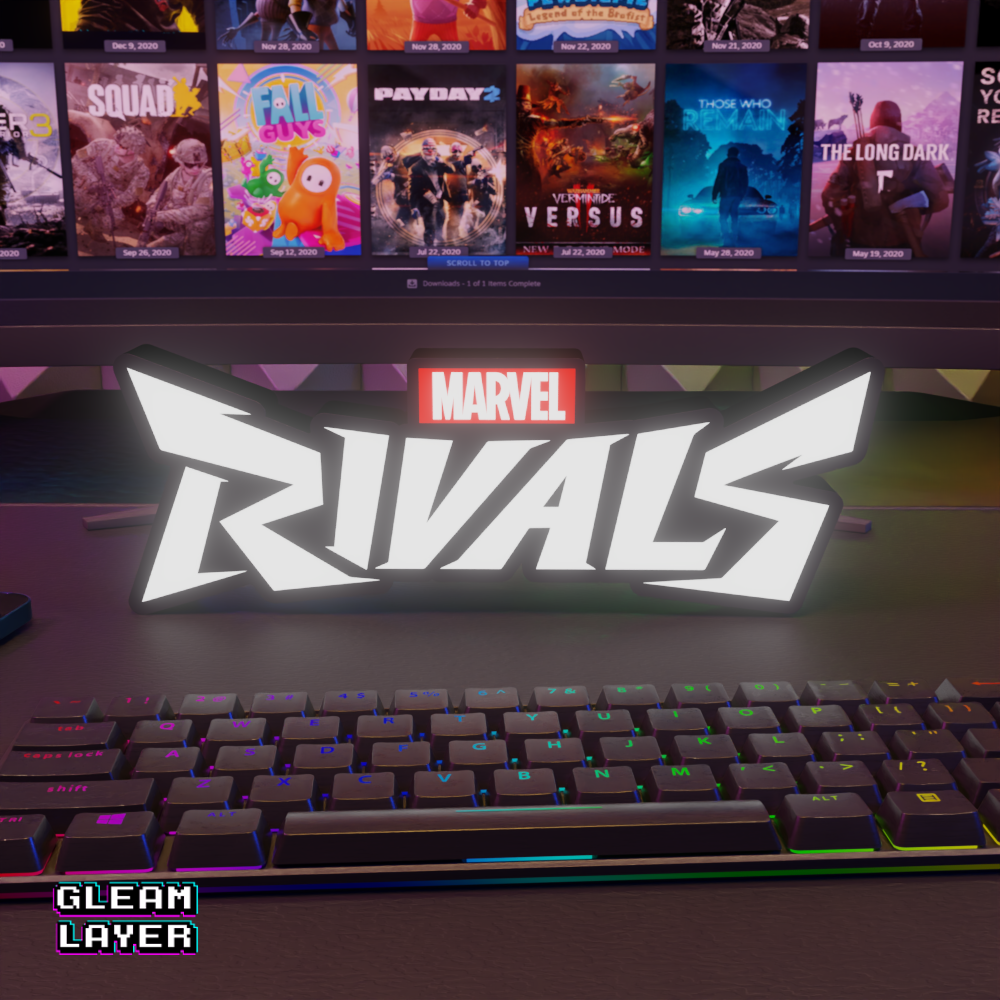 Marvel Rivals Superhero Clash RGB Glow Decor for Competitive Gaming Rooms