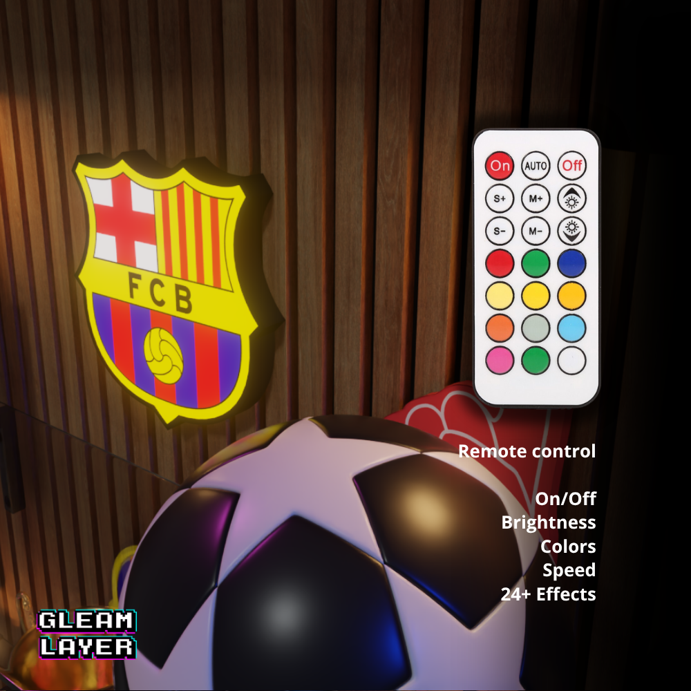 FC Barcelona RGB LED Light Sign Soccer Fan Wall Decor