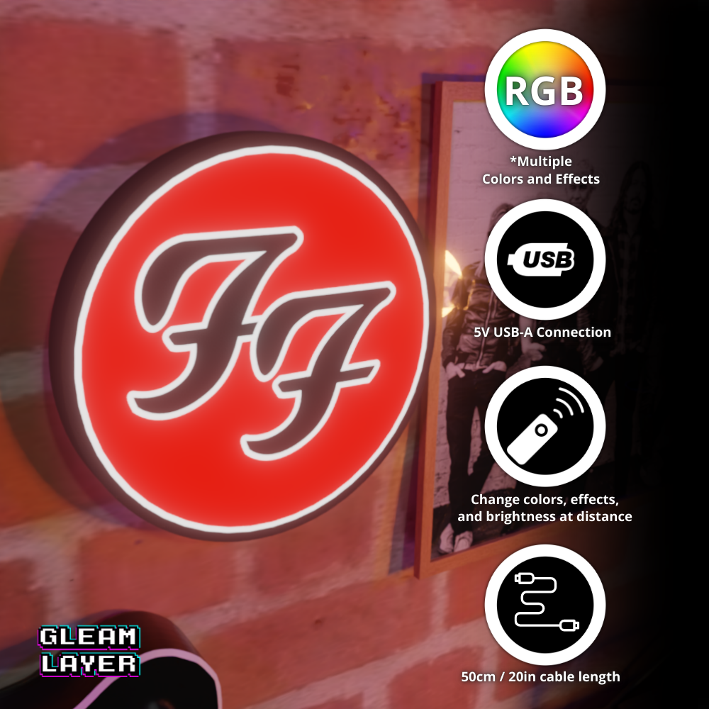 Foo Fighters 90s Rock Era RGB Display for Entertainment Rooms
