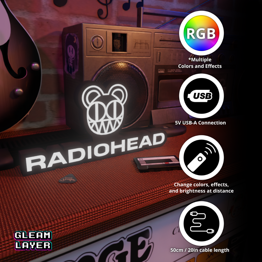 Atmospheric Rock Band LED Wall Sign for Chill Gaming & Listening Spaces