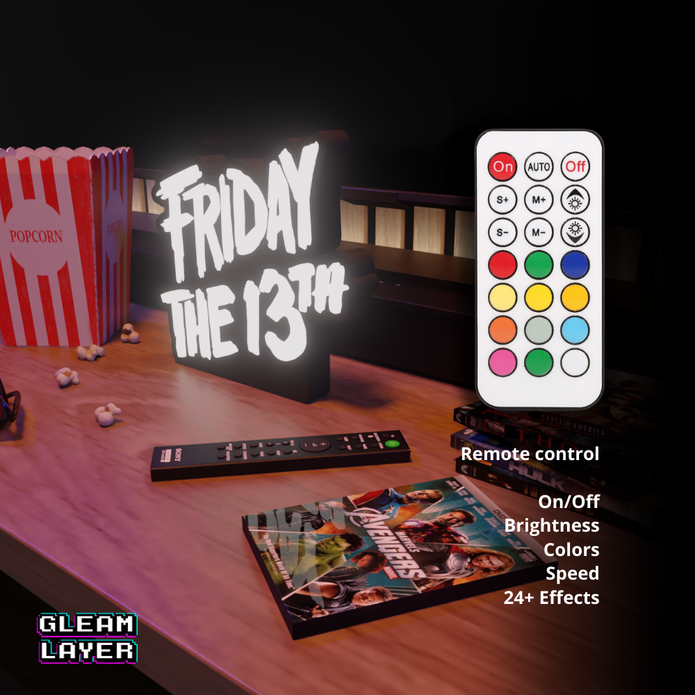 Friday the 13th Iconic Slasher Film LED Decor for Horror Chill Spaces