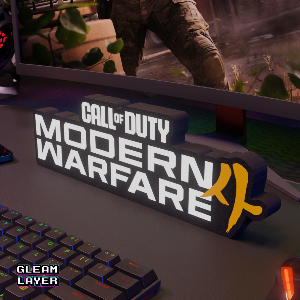 Modern Warfare 4 Neon Style Wall Accent for Gaming Setups