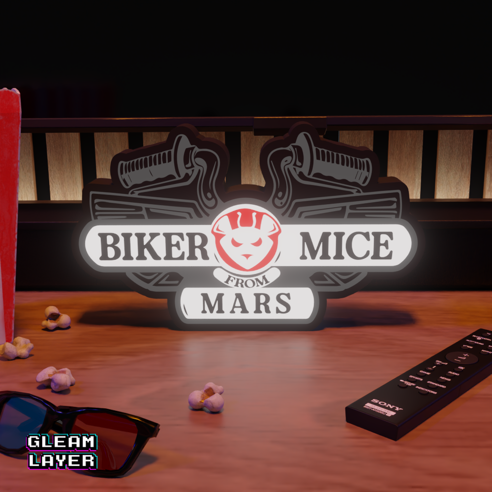 Biker Mice from Mars Retro Cartoon RGB Glow Decor for 90s Fan Rooms