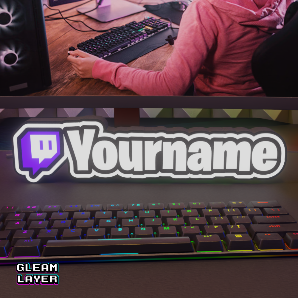 Custom Twitch Name LED Light Sign Personalized RGB Neon Lightbox