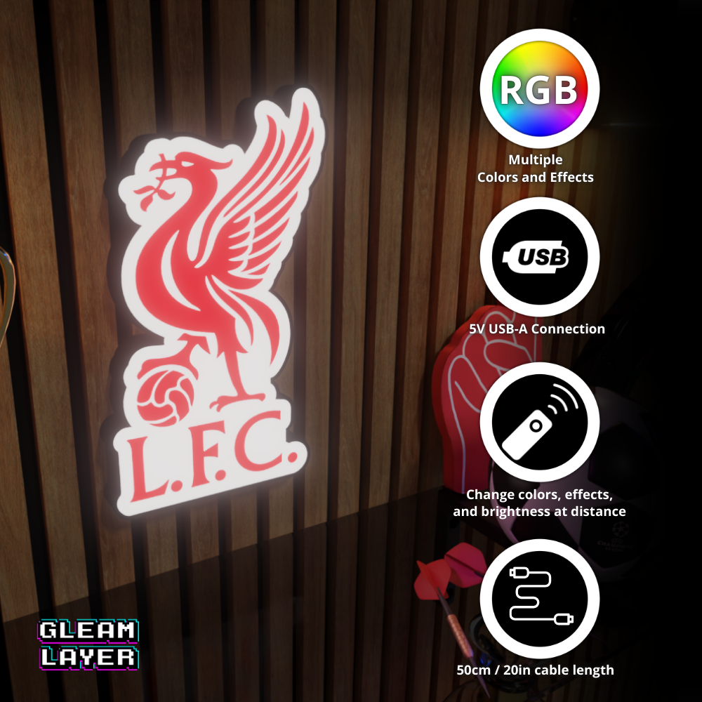 Liverpool Football Club LED RGB Wall Display Light Sign