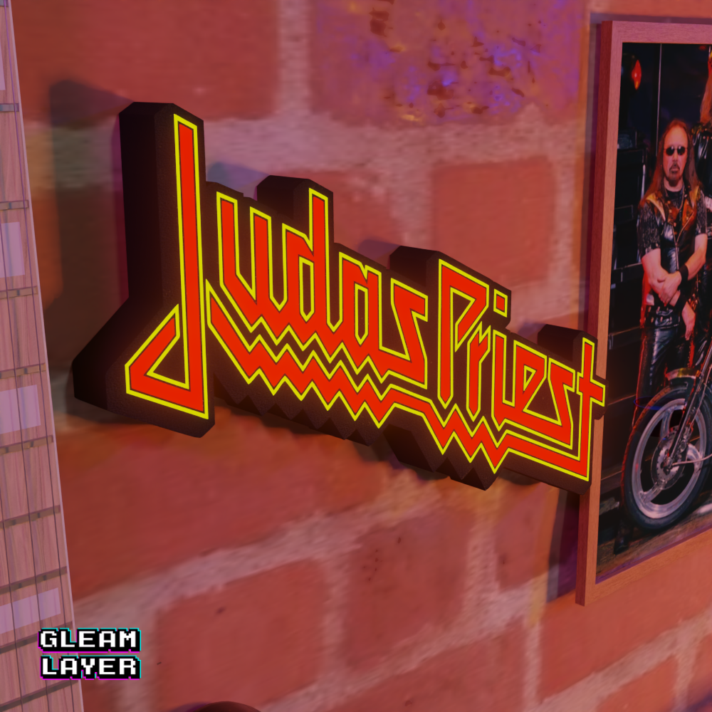 Judas Priest Iconic British Metal LED Lightbox for Collector Spaces