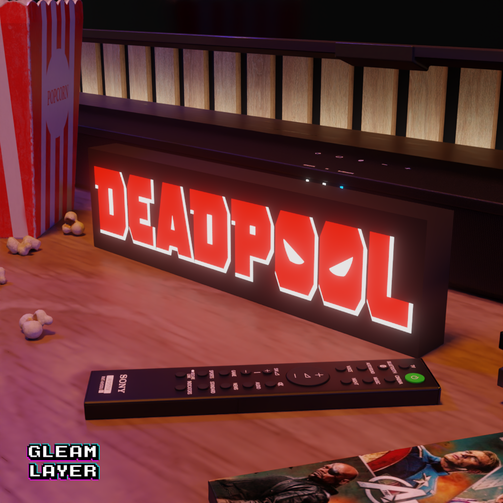 Deadpool Merc with a Mouth Neon Style Wall Accent for Gaming Setups