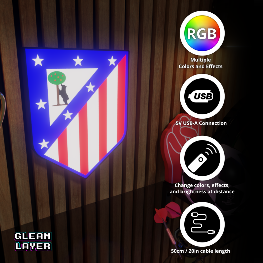 Atlético Madrid Fan Cave LED Wall Display