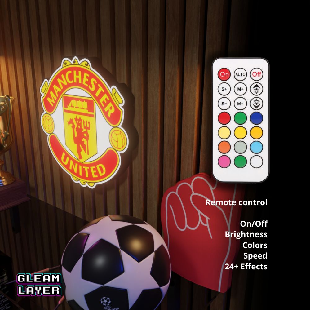 Manchester United Neon Style LED Wall Light for Soccer Fans