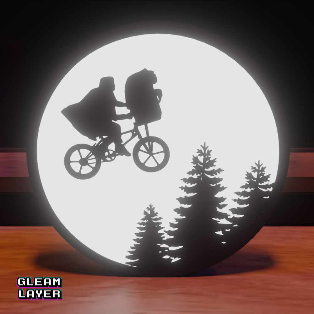 E.T. the Extra-Terrestrial Bicycle Moon Scene RGB Glow Decor for Iconic Movie Rooms