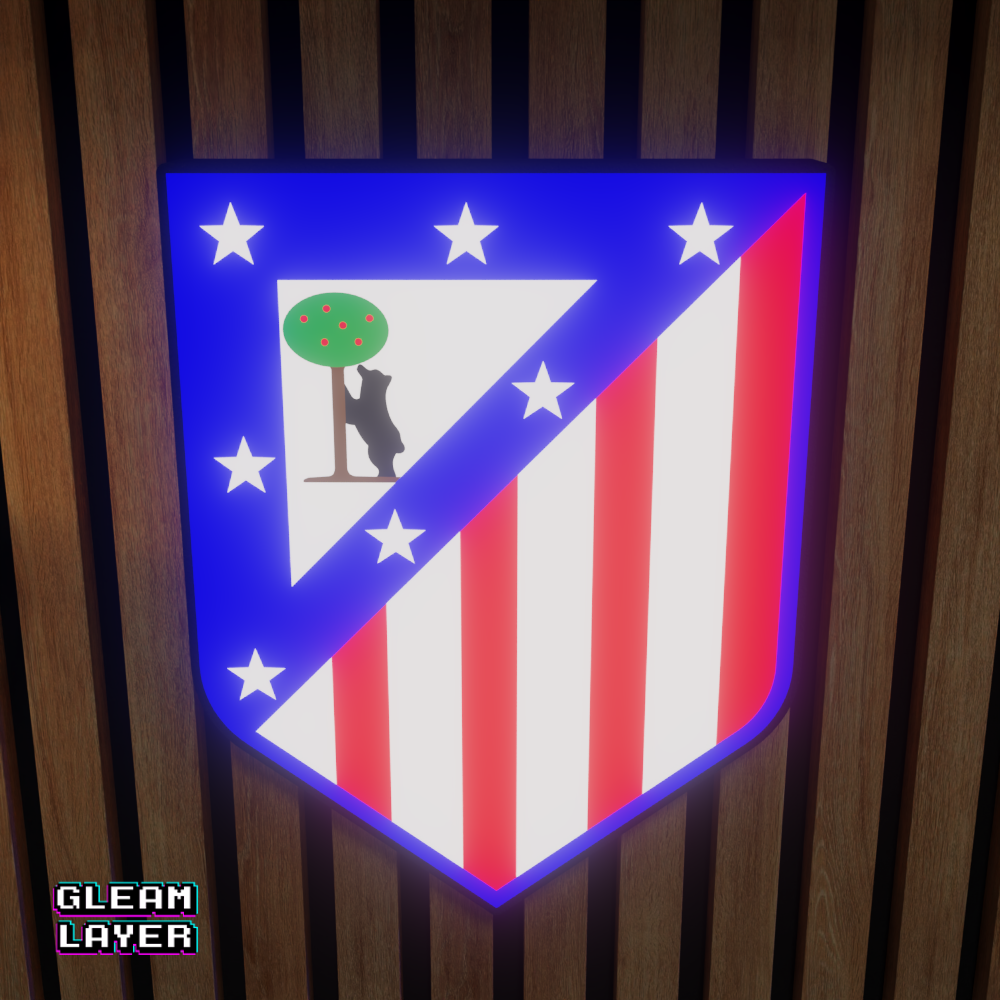 Atlético Madrid Crest LED Wall Decor for Football Fans