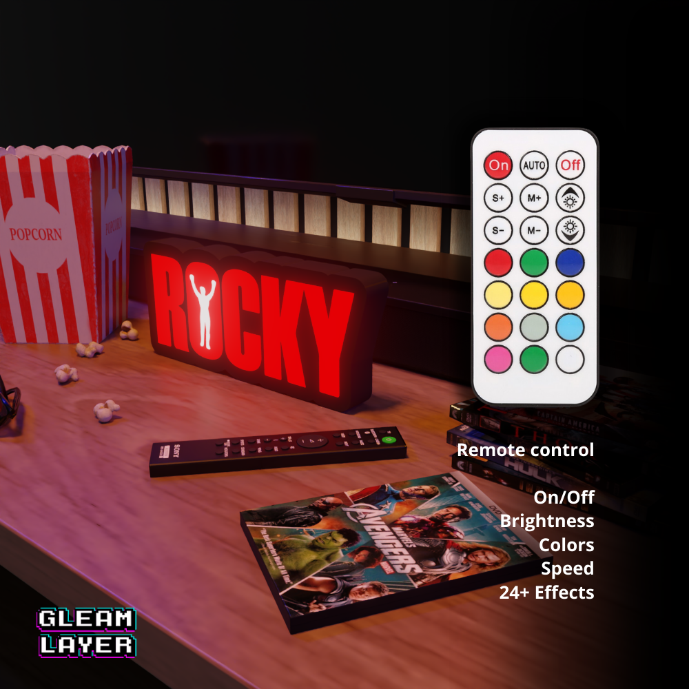 Rocky Balboa Iconic Sports Film LED Decor for Motivational Spaces