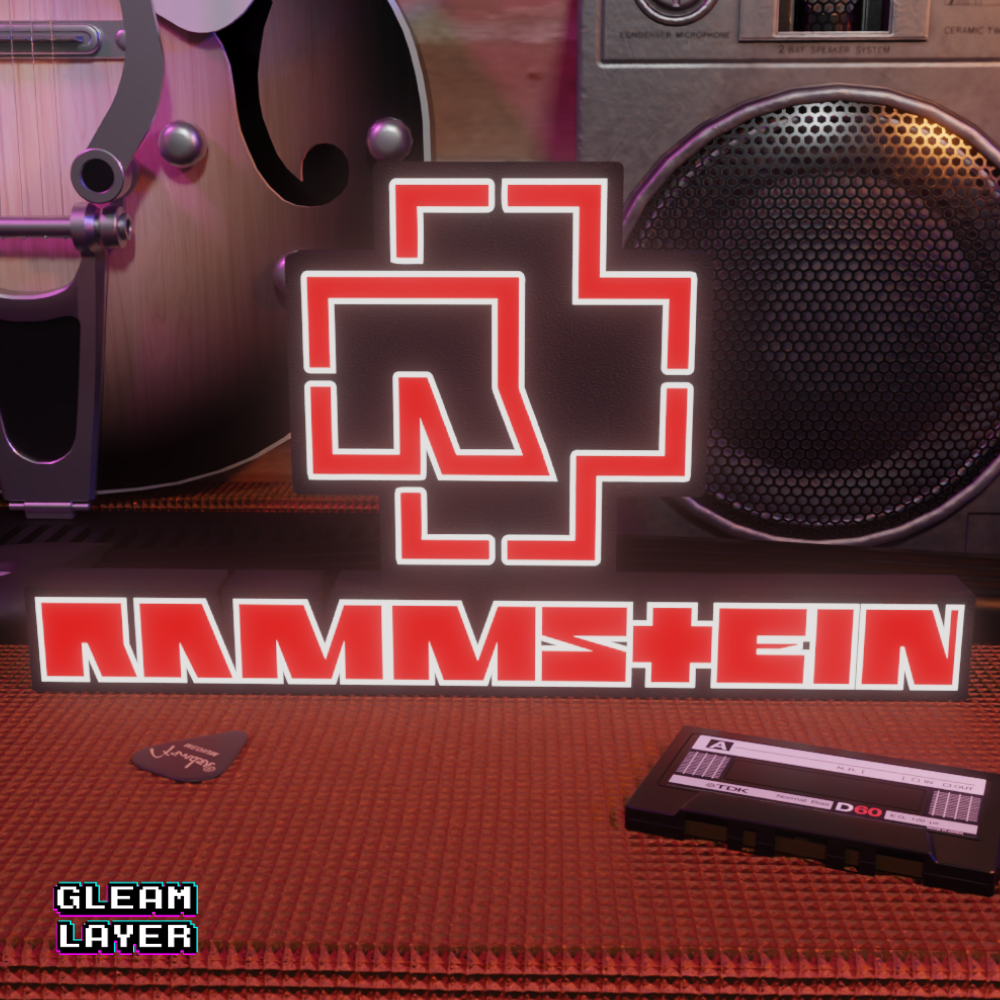Rammstein LED RGB Light Sign Industrial Metal Wall Decor