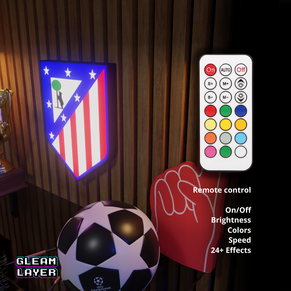 Atlético Madrid Club Badge Light for Bedroom & Office