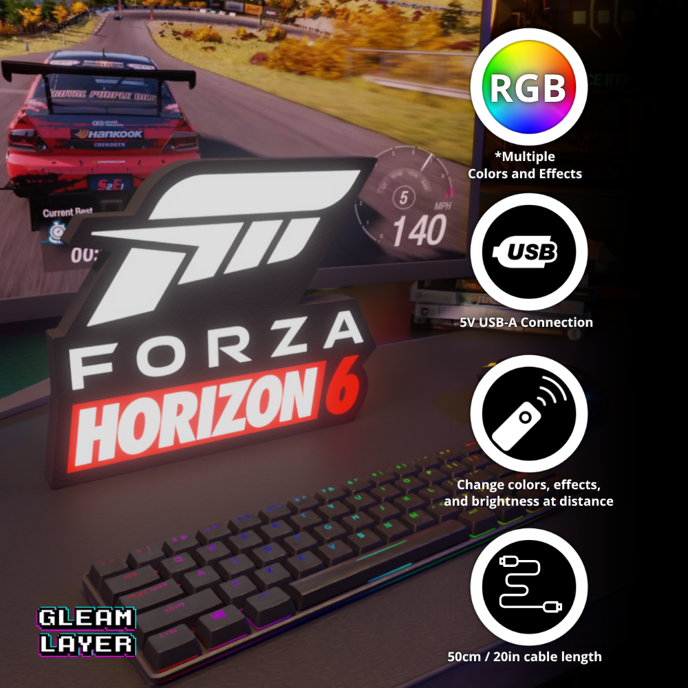 Forza Horizon 5 Open World Racing RGB Atmosphere Display for Entertainment Rooms