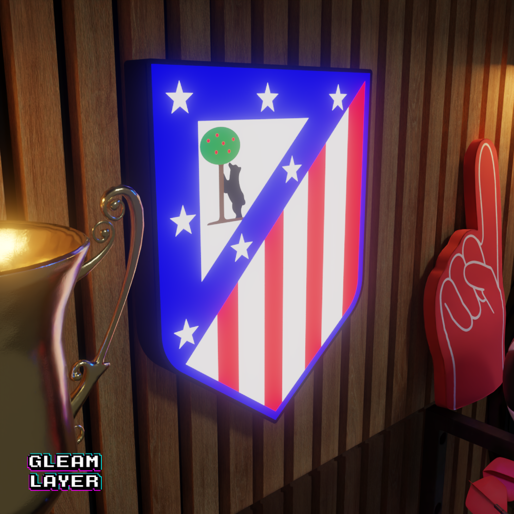 Atlético Madrid Illuminated Club Logo Wall Lamp