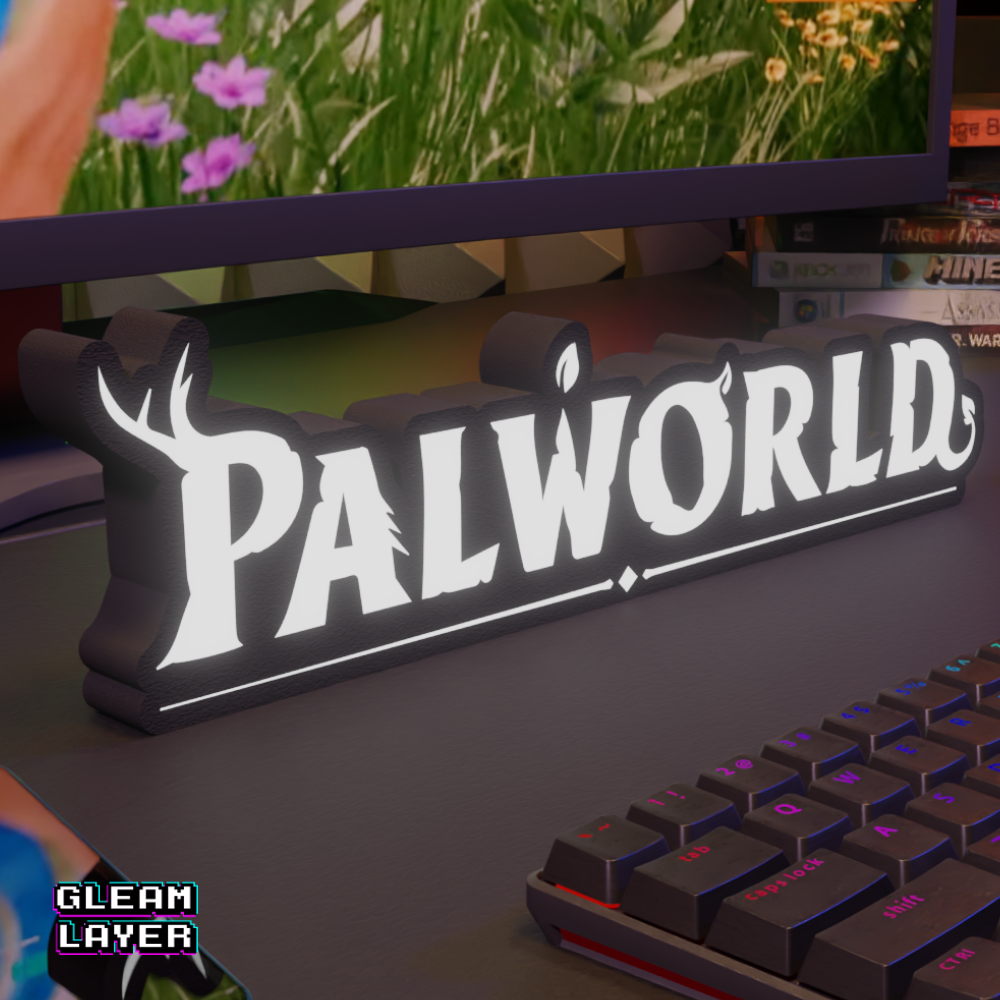 Palworld LED Lightbox RGB Gaming Room Wall Sign
