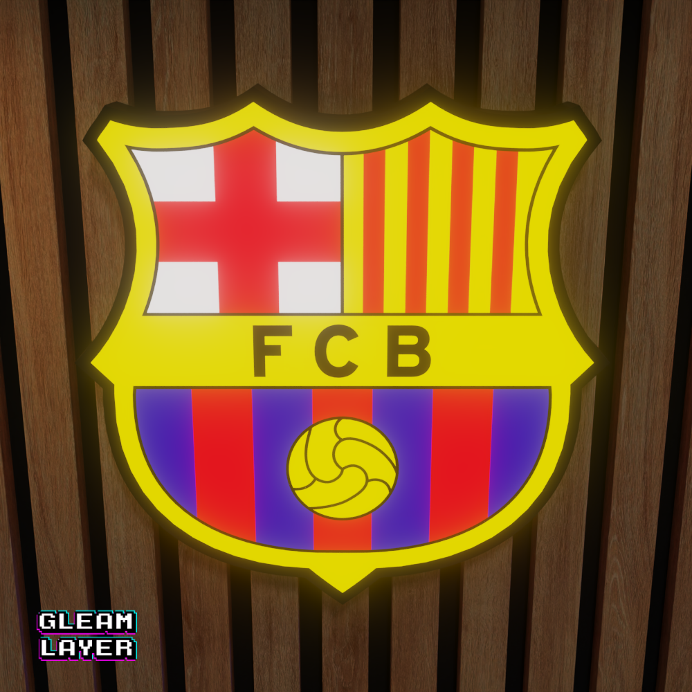 FC Barcelona Logo LED RGB Light Sign Football Wall Decor