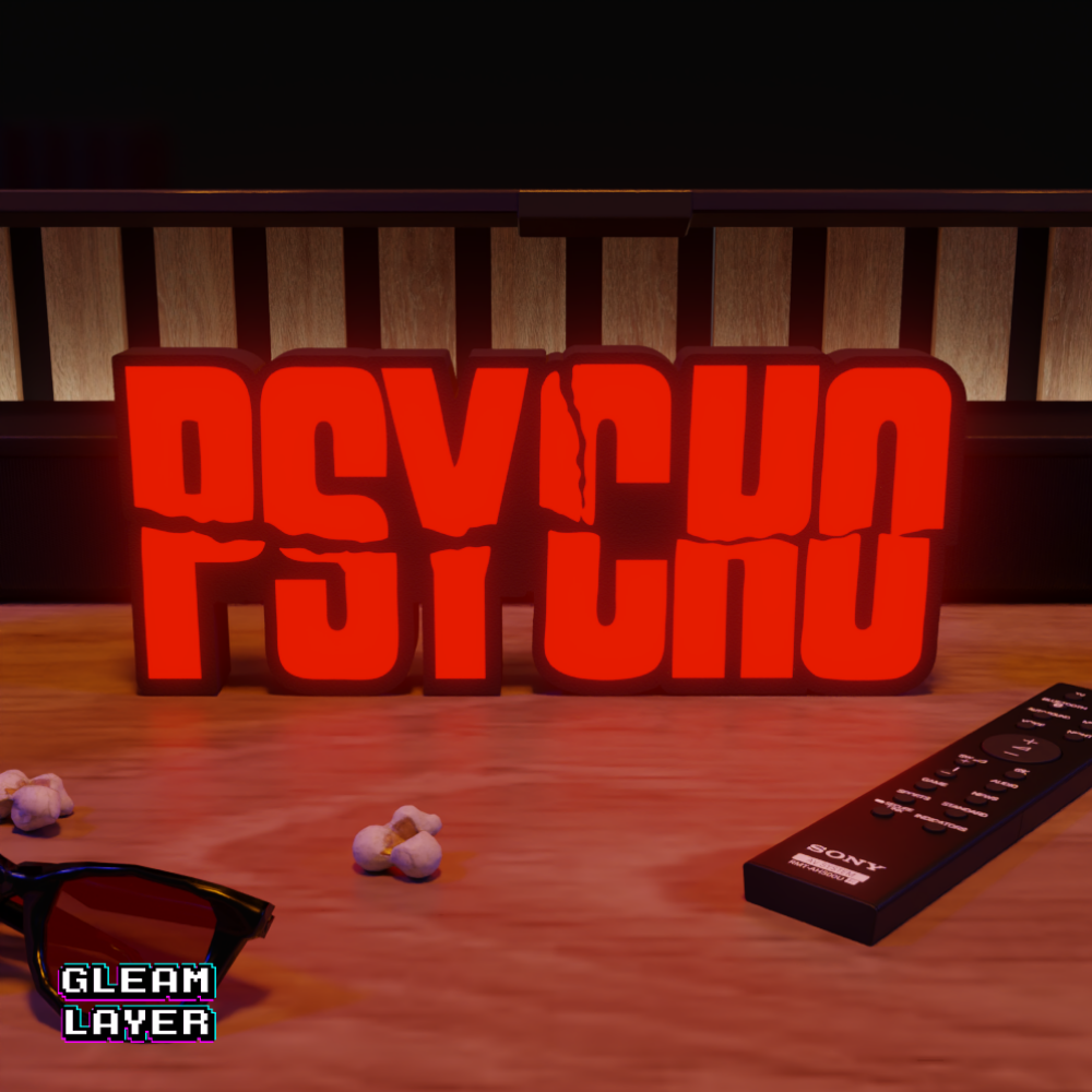 Psycho Classic Horror RGB Glow Decor for Vintage Film Rooms