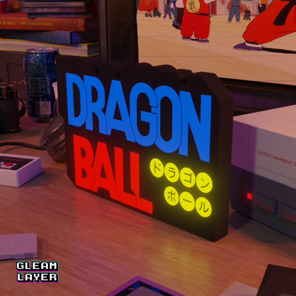 Dragon Ball First Anime Logo Neon Style Wall Accent for Gaming Setups