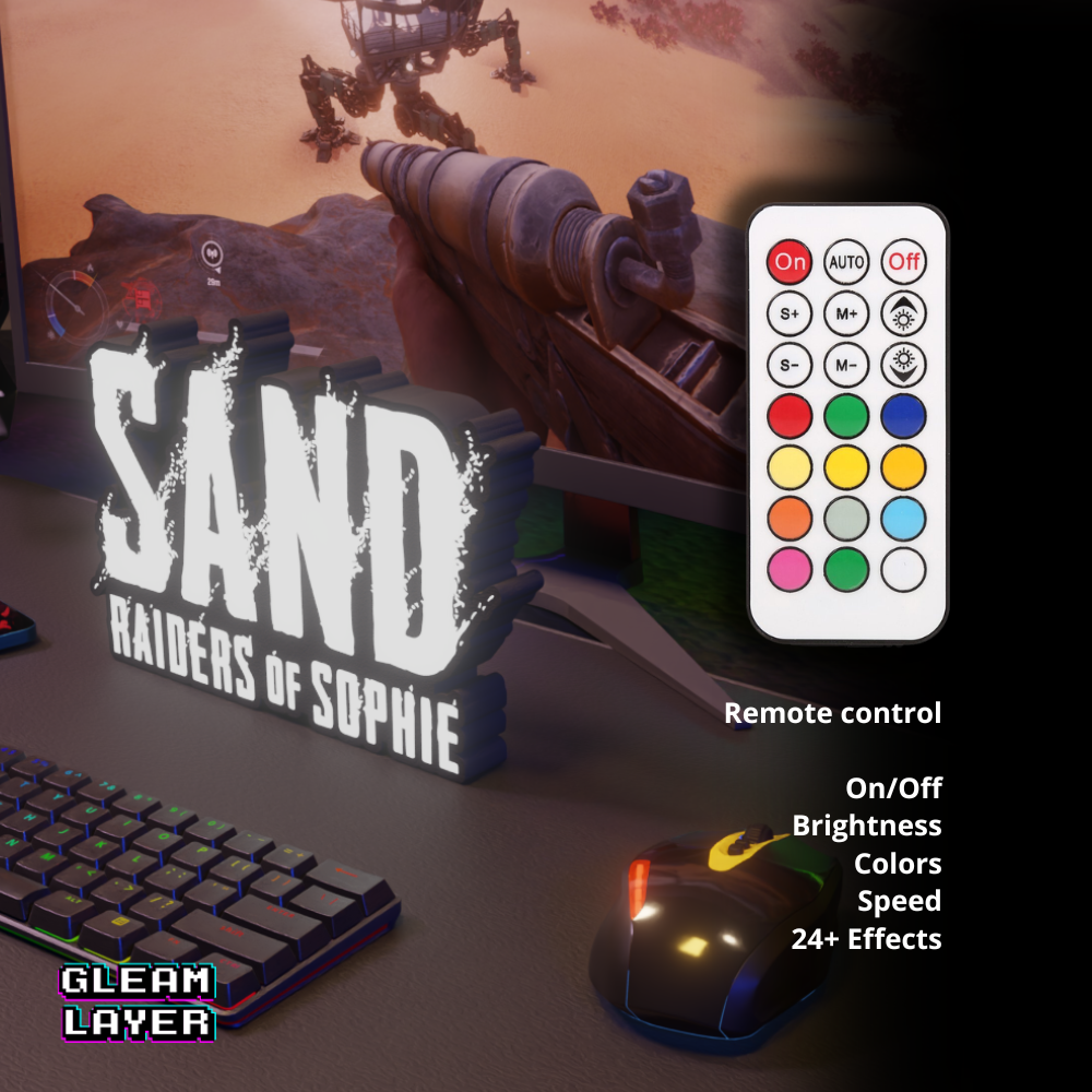 SAND Raiders of Sophie Gaming LED Lightbox Neon Room Decor