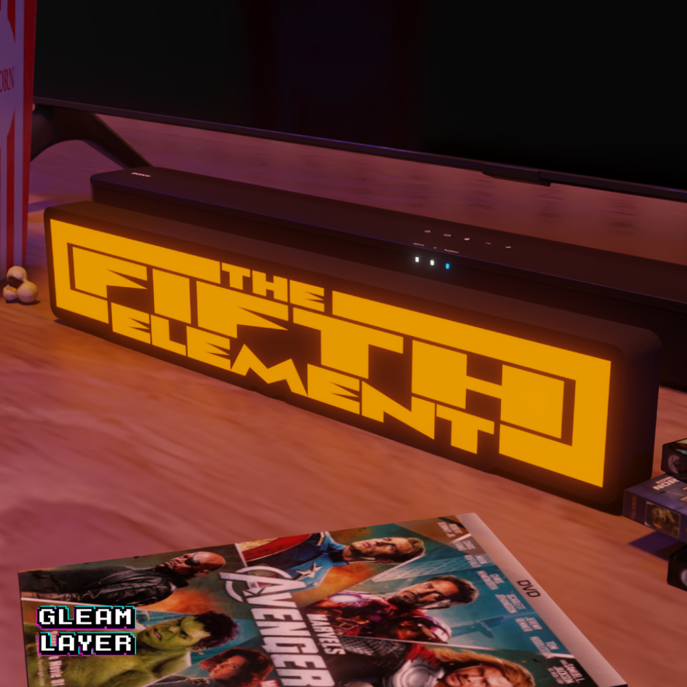 Fifth Element Neon Style Cyberpunk Wall Accent for Gamer Setups