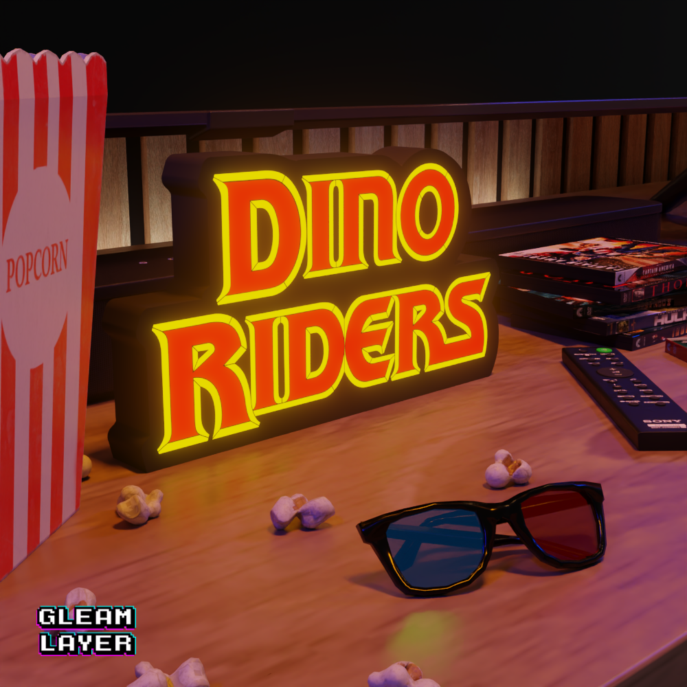 Dino Riders LED Lightbox for Collector & Nostalgia Spaces