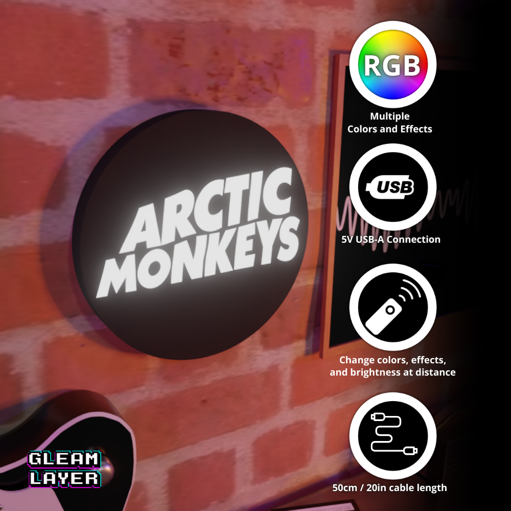 Arctic Monkeys 2000s Indie Era RGB Display for Entertainment Rooms