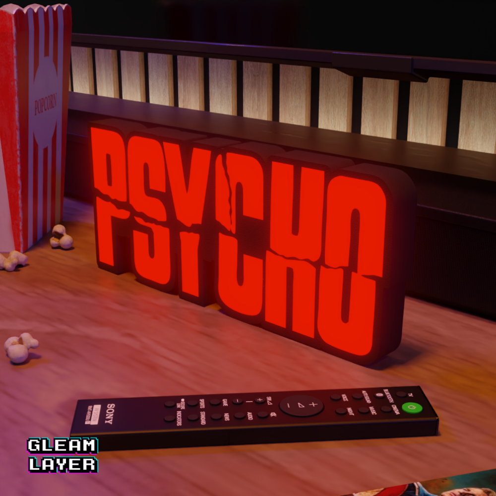 Psycho Hitchcock Neon Style Wall Accent for Gaming Setups