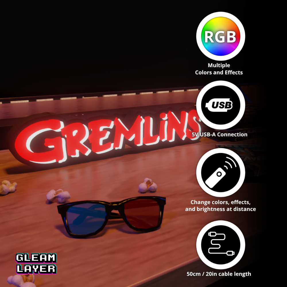Gremlins 80s Creature Feature RGB Atmosphere Display for Entertainment Rooms