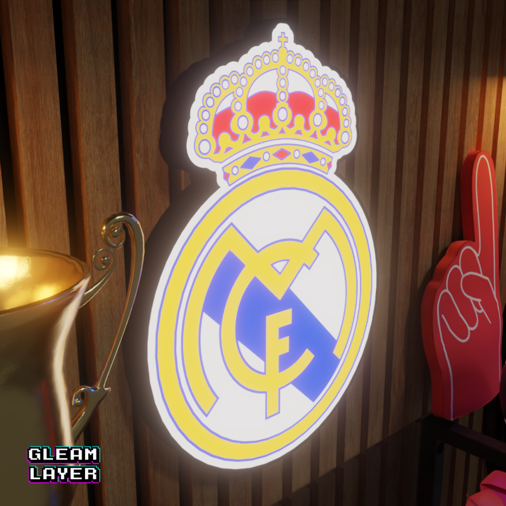 Real Madrid LED Lightbox RGB Wall Sign for Football Fans