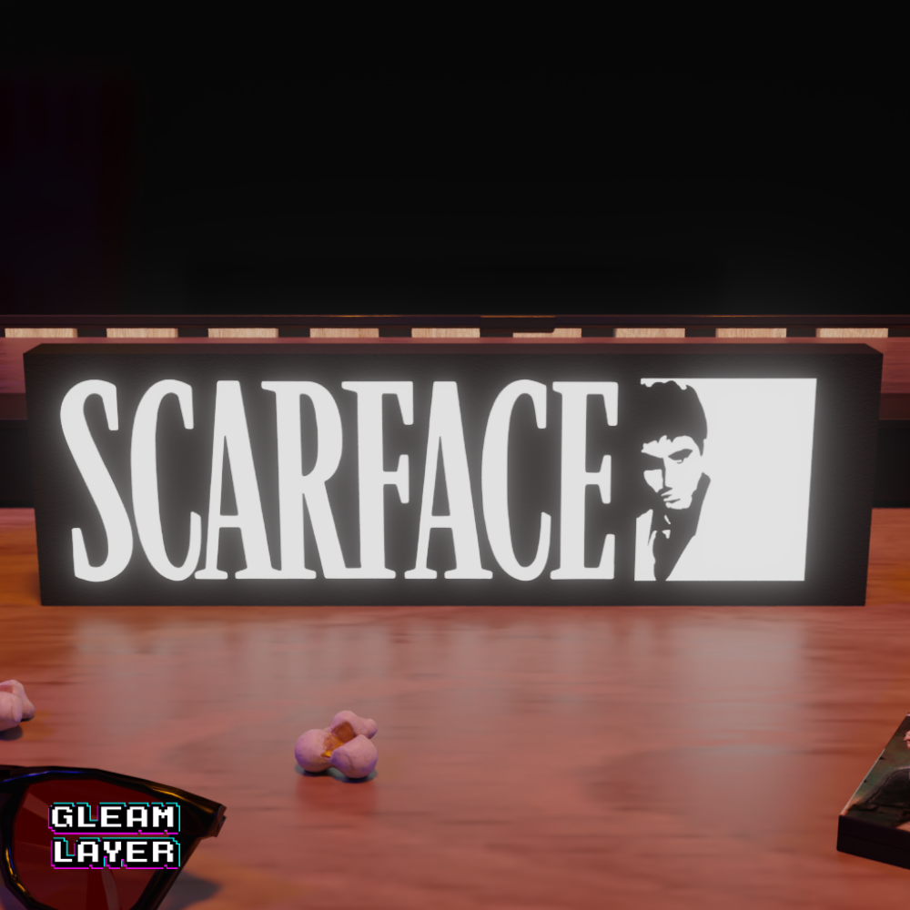 Scarface Crime Movie RGB Glow Decor for Gangster Film Rooms