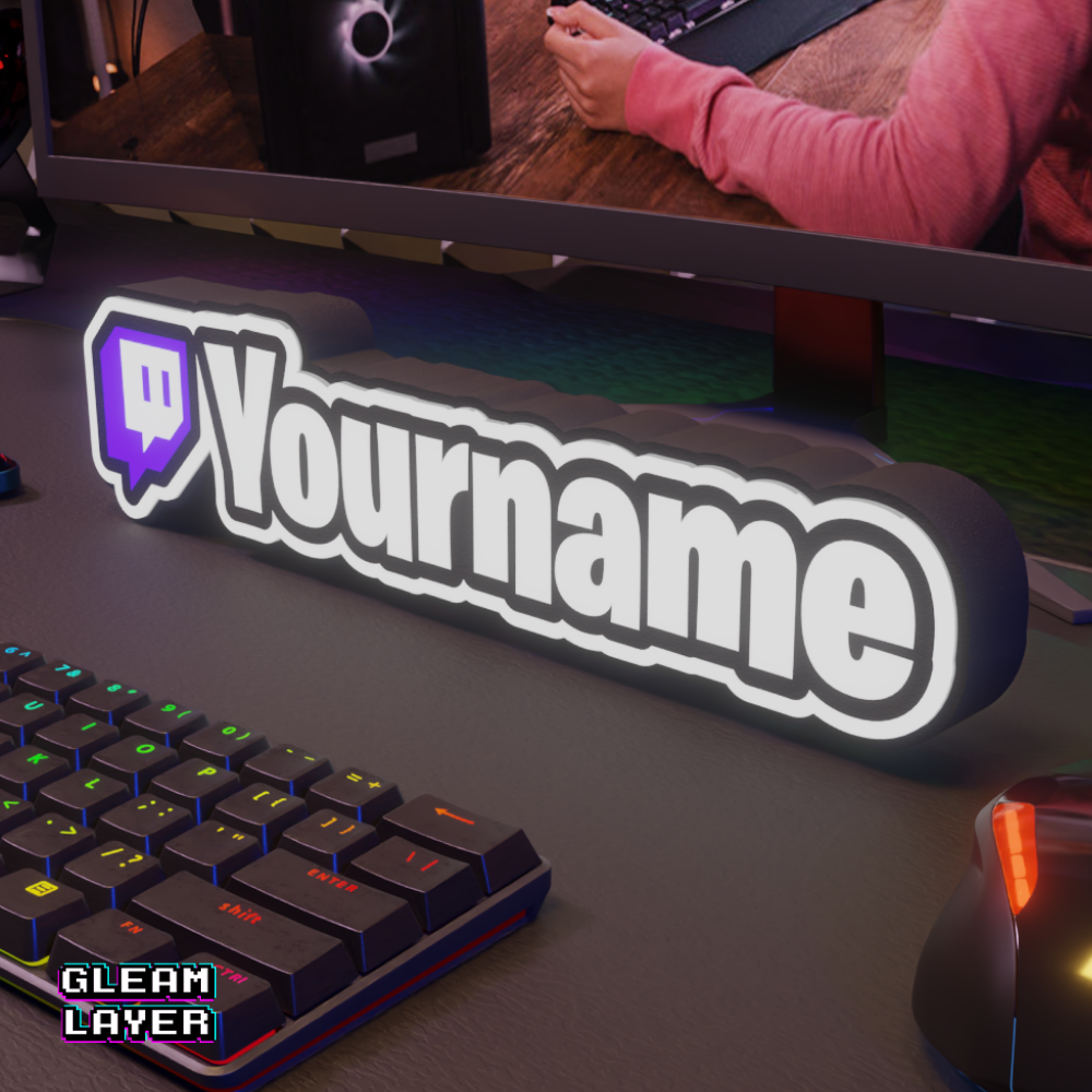 Custom Twitch Username LED Lightbox Neon RGB Wall Sign