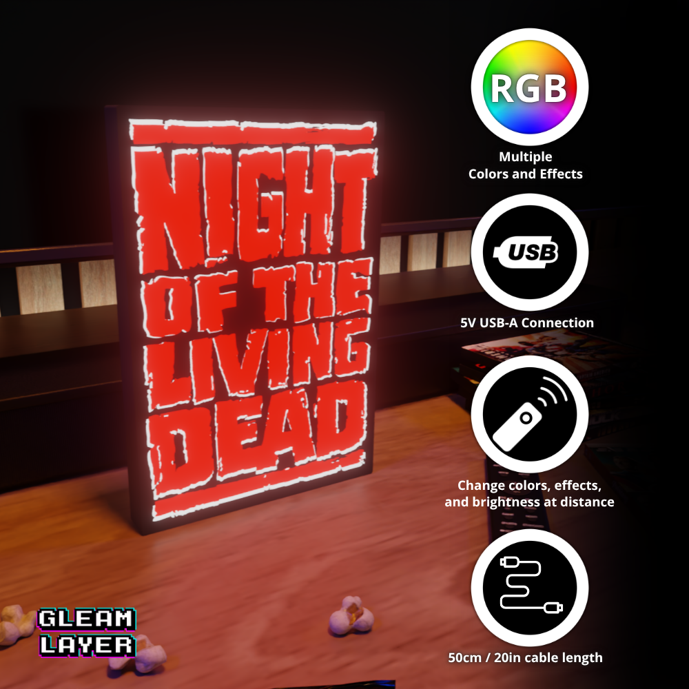 Night of the Living Dead Cult Horror RGB Atmosphere Display for Entertainment Rooms