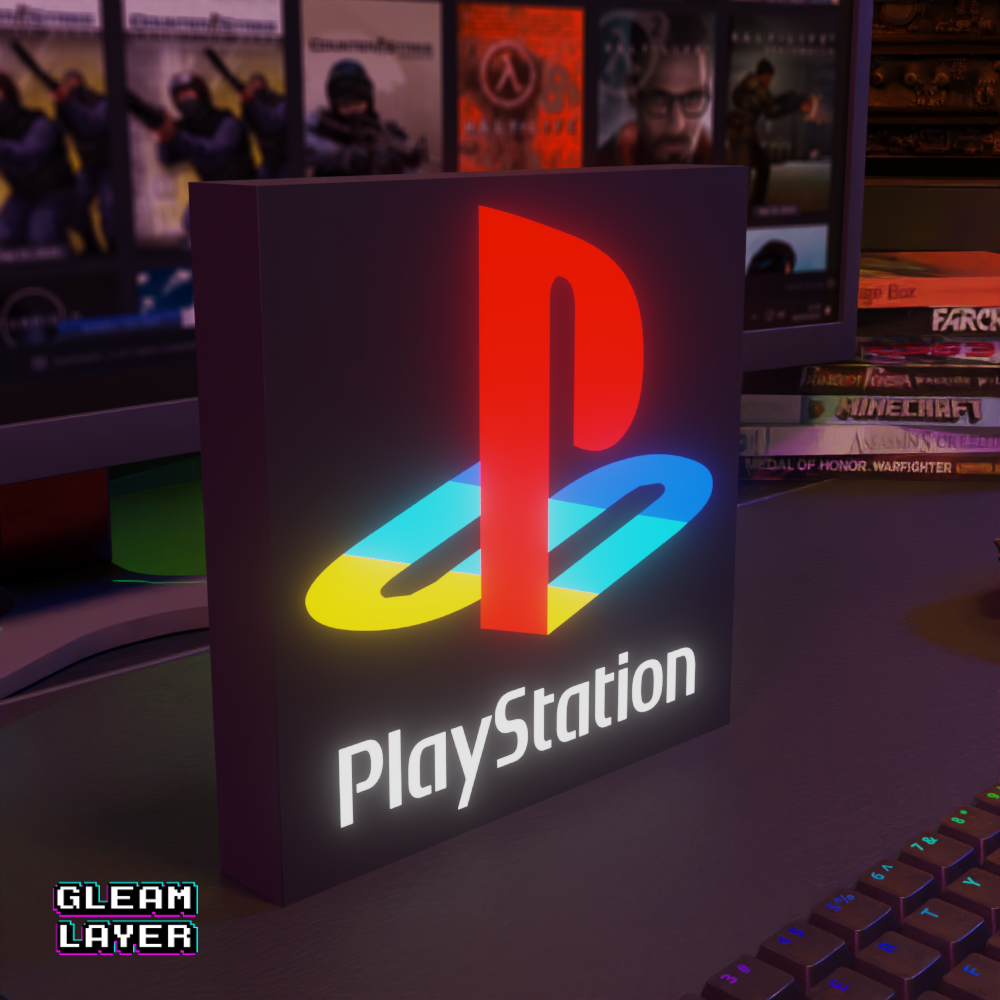 PlayStation Black Logo LED Lightbox for Gamer & Collector Spaces (Copy)