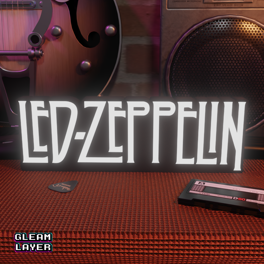 Led Zeppelin Classic Rock RGB Glow Sign for Vintage Music Rooms