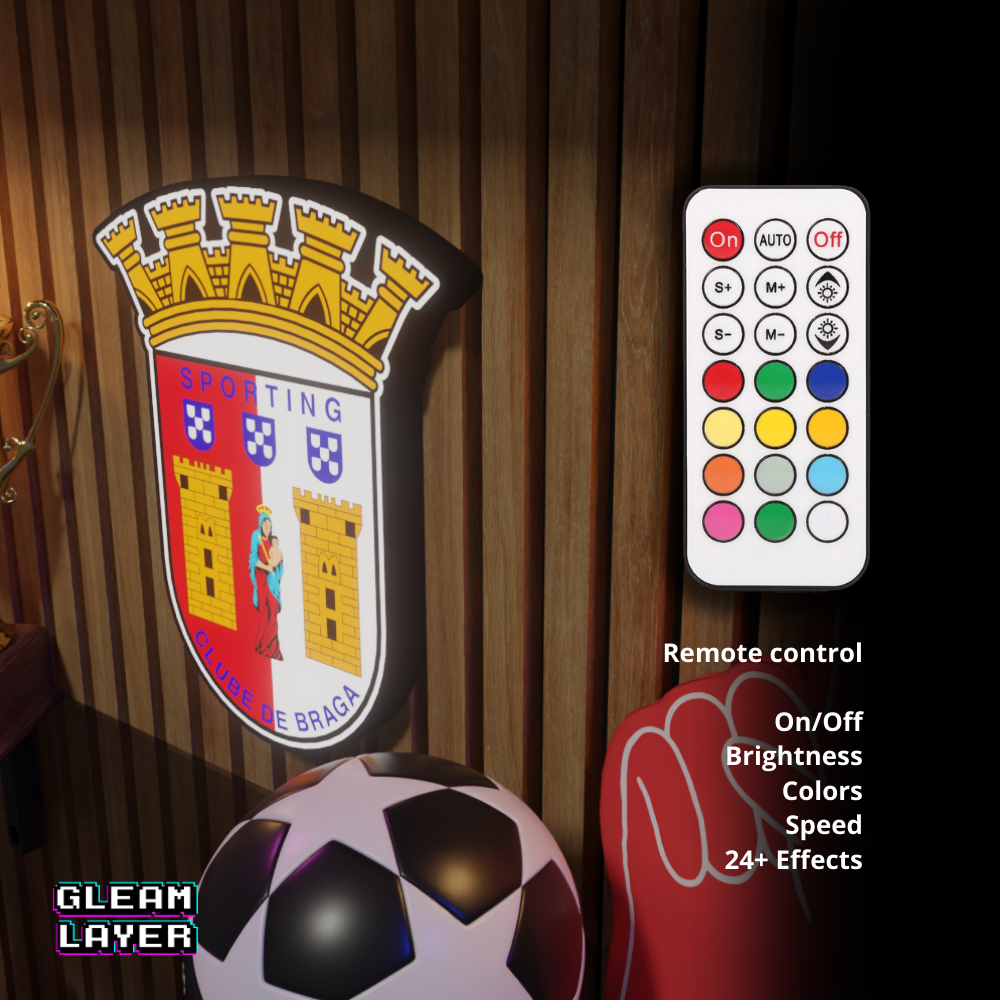 SC Braga Neon Style LED Wall Light for Soccer Fans
