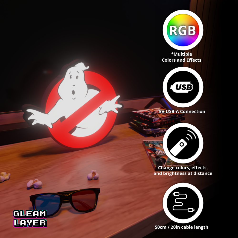 Ghostbusters 80s Sci-Fi Comedy RGB Atmosphere Display for Entertainment Rooms