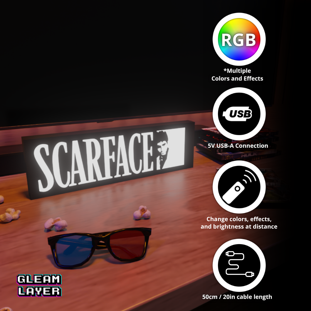 Scarface Miami Crime Era RGB Atmosphere Display for Entertainment Rooms