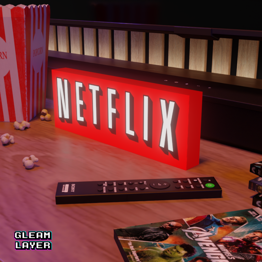 Netflix Neon Style Wall Accent for Binge-Watch Setups