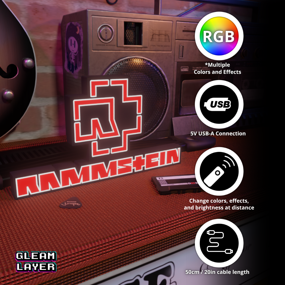 Rammstein RGB LED Wall Light Music Fan Decor