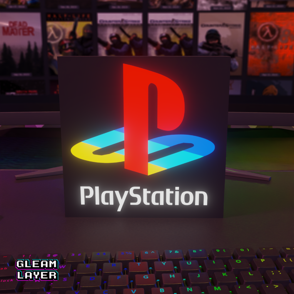 PlayStation Black Logo RGB Glow Decor for Modern Gaming Rooms (Copy)