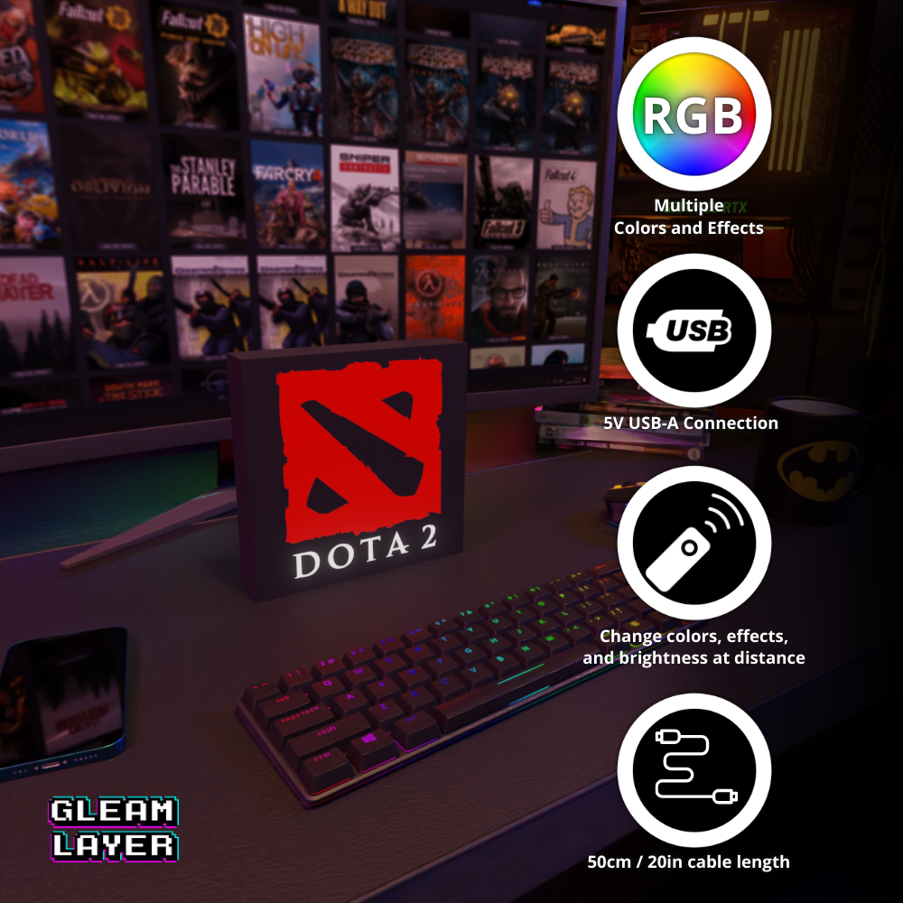 Dota 2 Battle Arena RGB Atmosphere Display for Entertainment Rooms