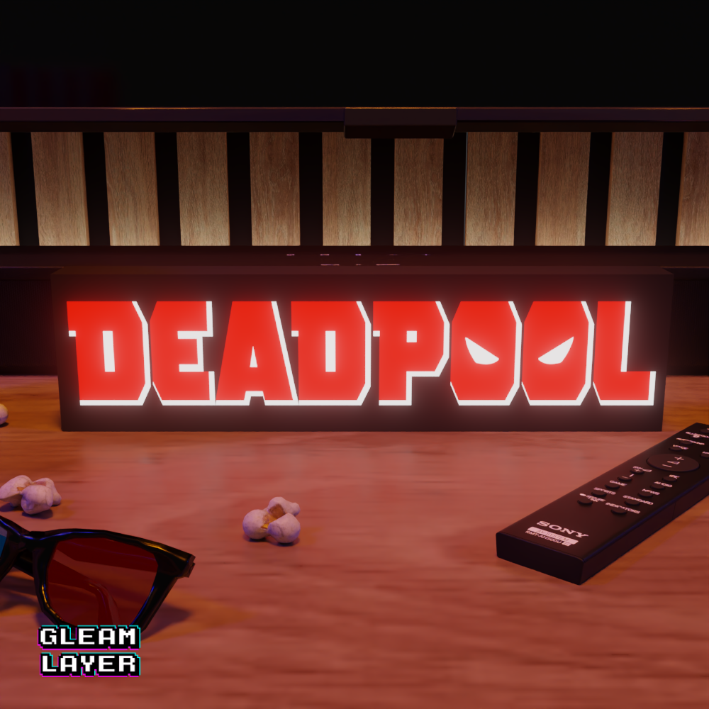 Deadpool Marvel Antihero RGB Glow Decor for Comic & Gaming Rooms